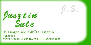 jusztin sule business card